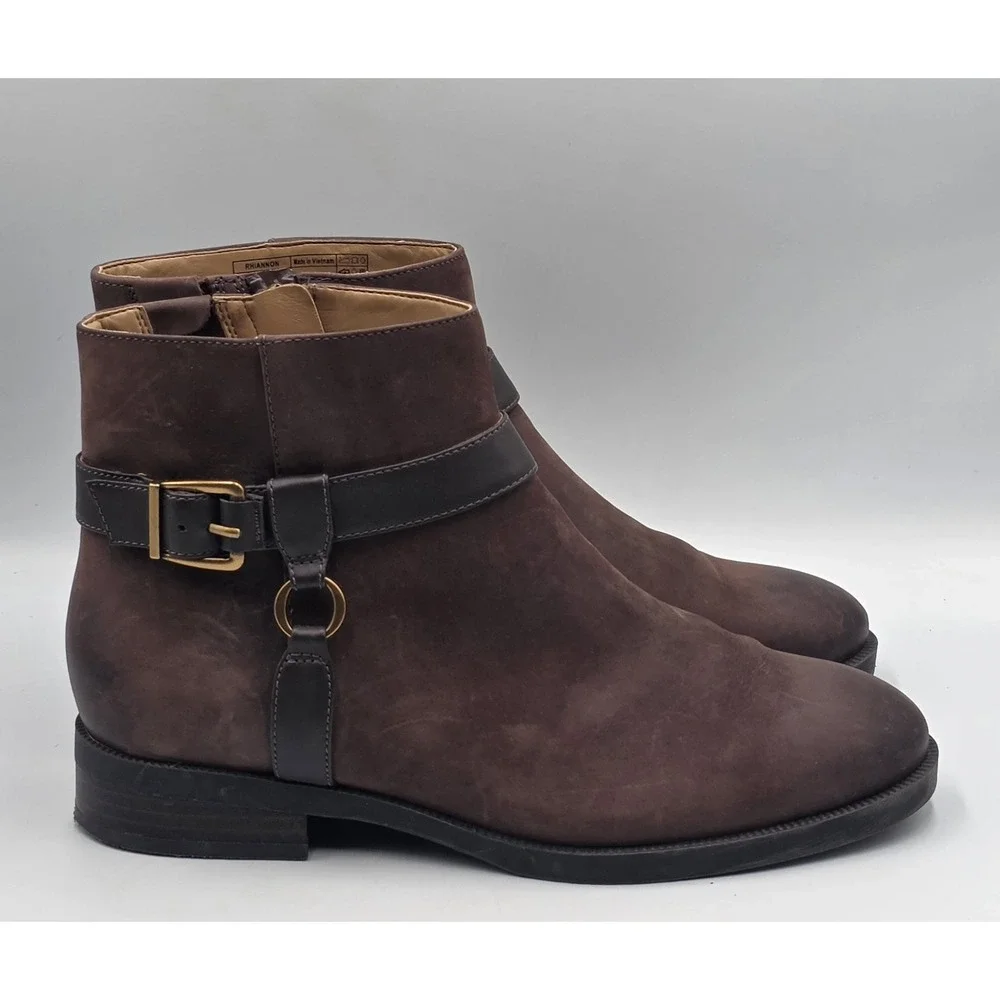 Vionic Rhiannon Women's Chocolate Oiled Nubuck Ankle Boots Size 8.5
